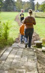 The pathway to the farm house saw a lot of traffic throughout the day.