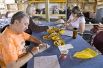 The judging for the pie baking contest was intense, meticulous and thorough.