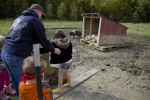 The boots were eventually rescued from the mud.